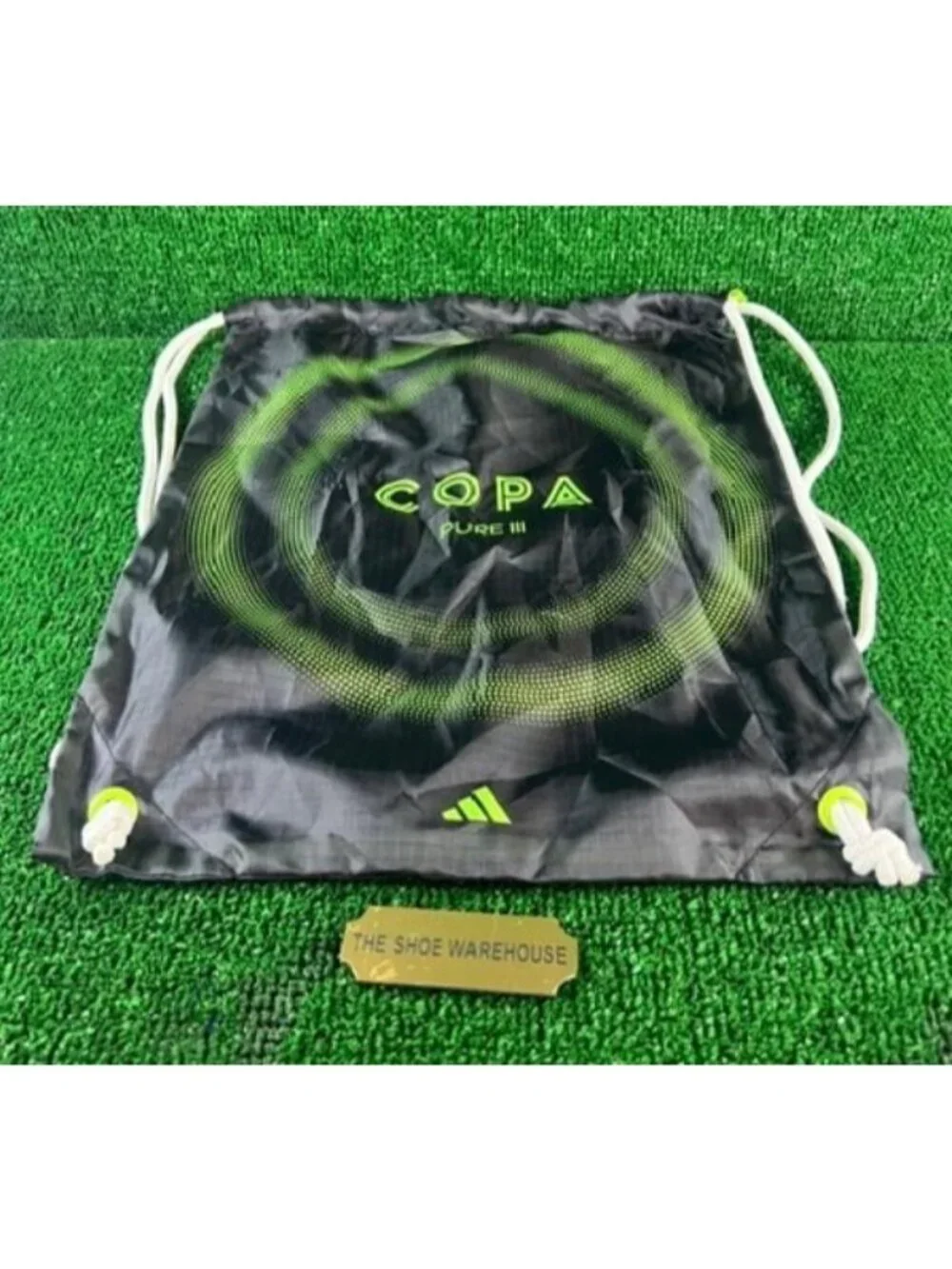 Adidas Copa Pure 3 Elite Cleat Bag Black Drawstring Bag Gym Storage NEW